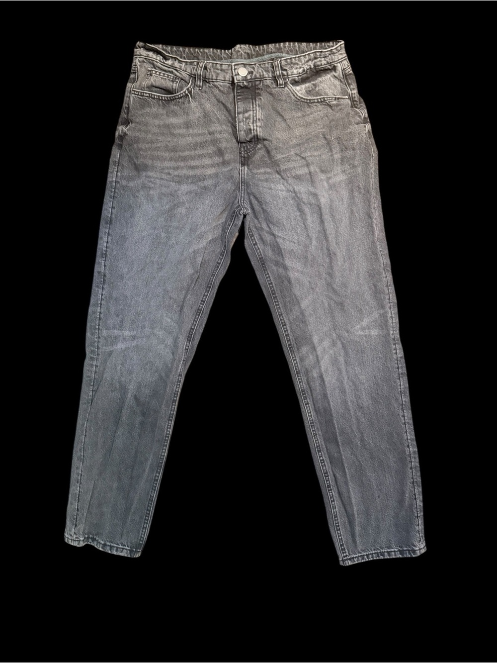 Unlike Humans Mens 36W Black Wash Tapered Jeans Streetwear Denim Pants